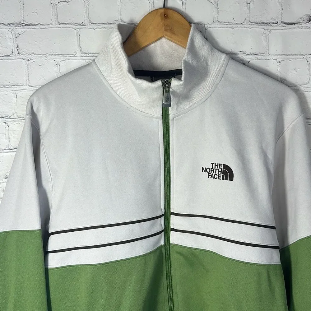 North Face Men’s Green Color Block Stripe Track Jacket Full Zip A5 Series M‎